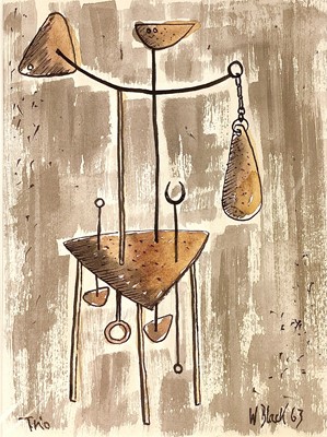 Lot 316 - William BLACK (XX) Trio Ink and wash Signed...