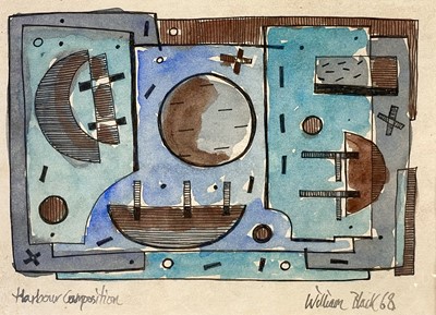 Lot 358 - William BLACK (XX) Harbour Composition Ink and...