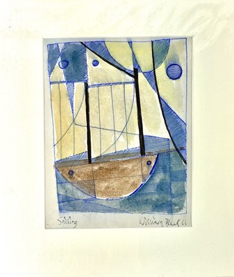 Lot 243 - William BLACK (XX) Sailing Ink and wash Signed...
