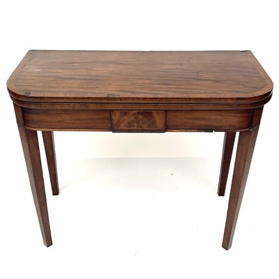 Lot 3067 - A 19th century mahogany inlaid fold over...