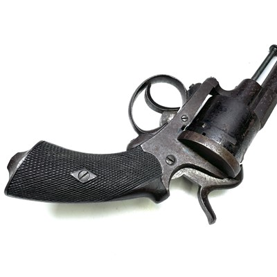 Lot 124 - An English six-shot pin fire revolver, mid...