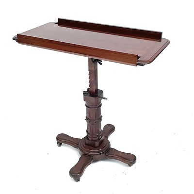 Lot 3027 - A 19th century mahogany adjustable reading...