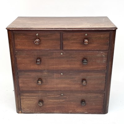 Lot 3073 - A 19th century mahogany chest of drawers with...