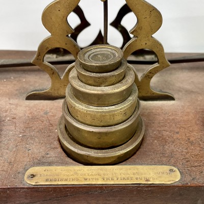 Lot 133 - A set of S.Mordan & Co brass parcel scales and...