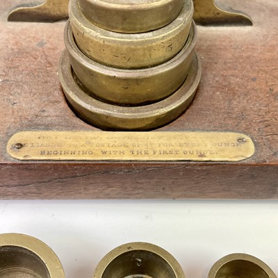 Lot 133 - A set of S.Mordan & Co brass parcel scales and...