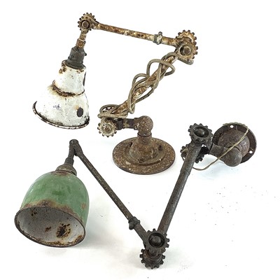 Lot 225 - A vintage industrial wall mounted work lamp,...