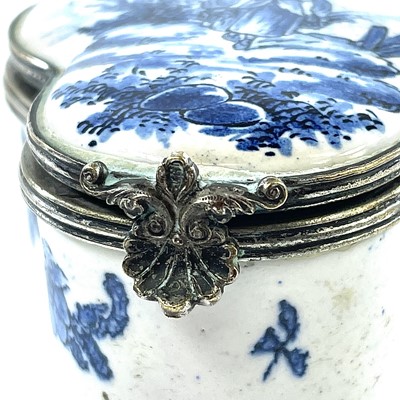 Lot 221 - A 19th century blue and white tin glazed lobed...
