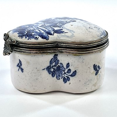 Lot 221 - A 19th century blue and white tin glazed lobed...