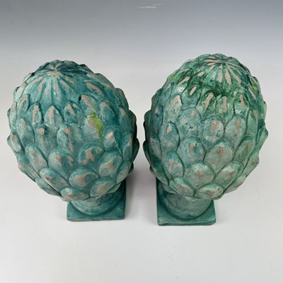Lot 202 - A pair of reconstituted stone painted pine...