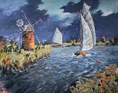 Lot 1441 - Graham EVERNDEN (1947) Canal Acrylic on canvas...