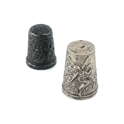 Lot 249 - A Victorian silver thimble, a 925 silver Art...