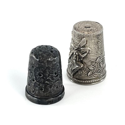 Lot 249 - A Victorian silver thimble, a 925 silver Art...