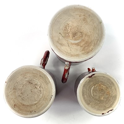 Lot 21 - A set of three Chinese graduated porcelain...