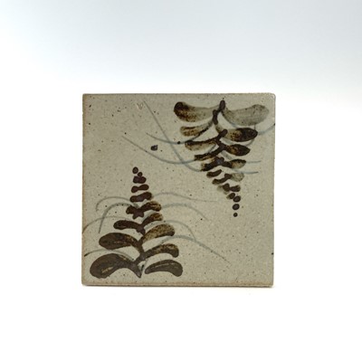 Lot 507 - After Leach Pottery Tile with Leaf Decoration...