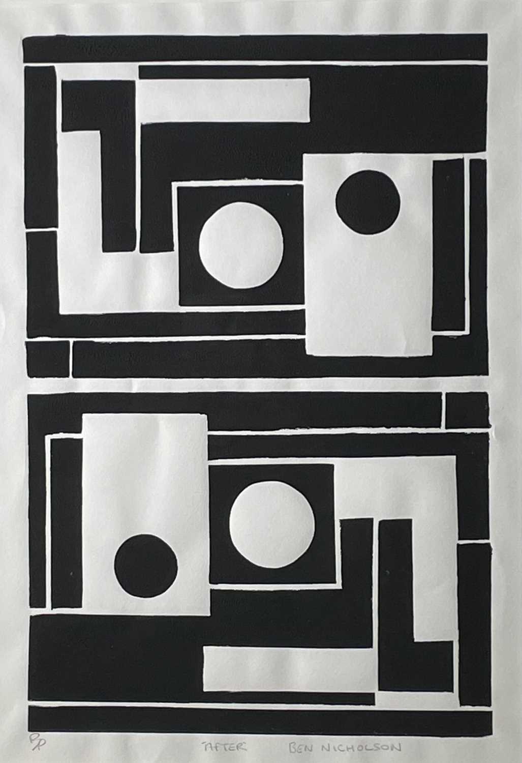 Lot 603 - Follower of Ben NICHOLSON Linocut 36 x 25cm