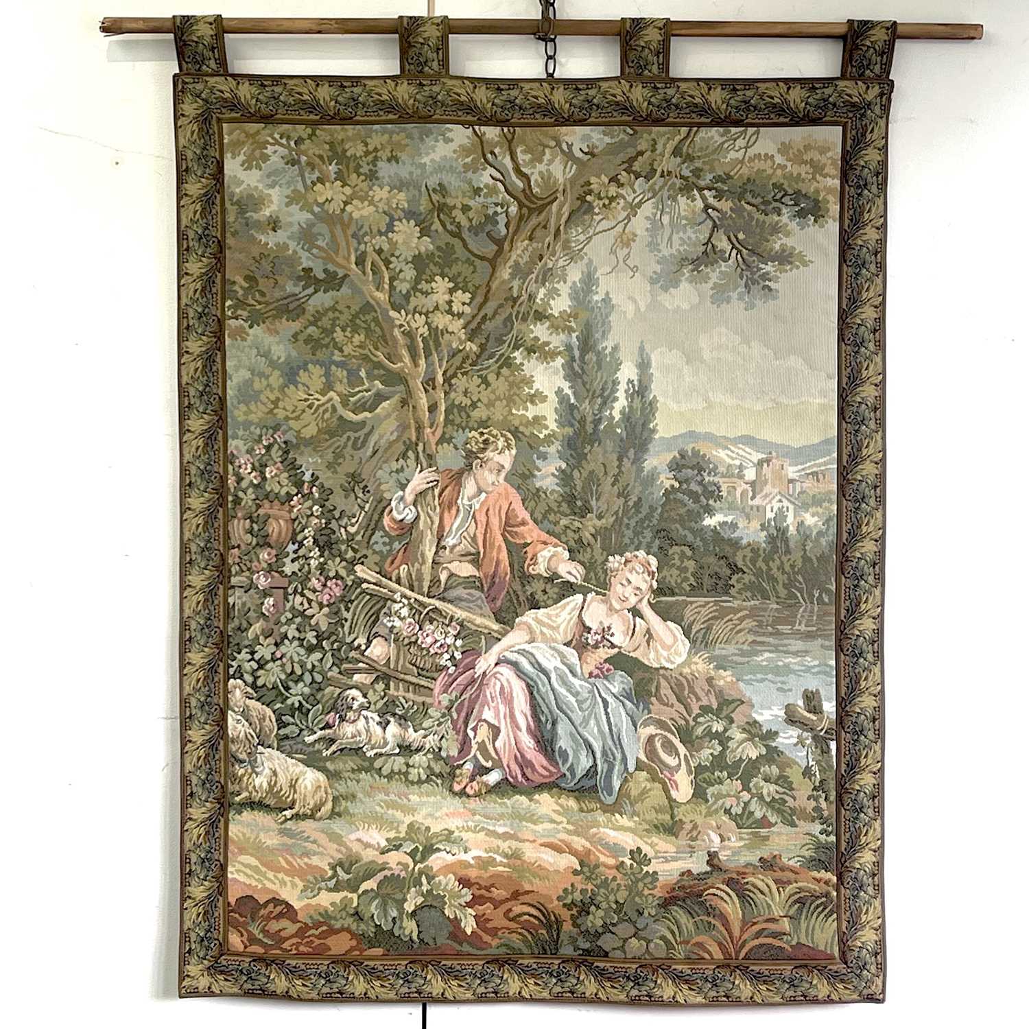 Lot 2809 - A modern machine made tapestry of a bucolic