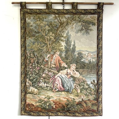 Lot 2809 - A modern machine made tapestry of a bucolic...