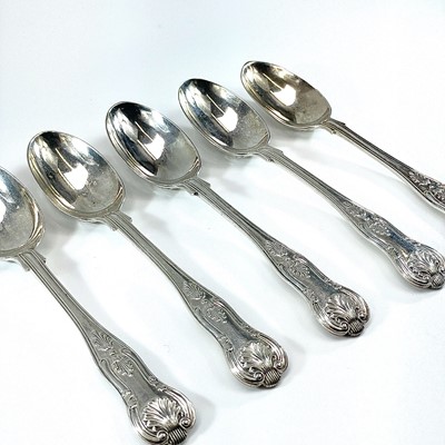 Lot 140 - A Victorian silver set of five King's Pattern...