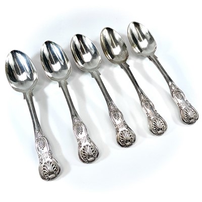 Lot 54 - A Victorian silver set of five King's Pattern...