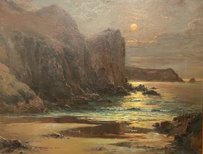 Lot 341 - Garstin COX (1892-1933) Moonrise, Kynance,...