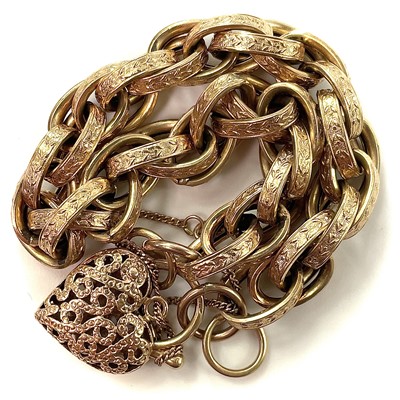 Lot 85 - A modern 9ct fancy oval link bracelet, each...