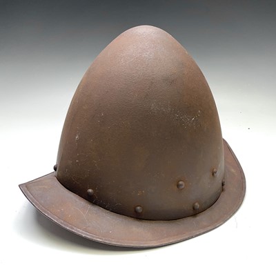 Lot 218 - A reproduction kettle hat helmet, height 23cm.