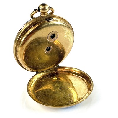 Lot 426 - A 19th century 18ct gold fob watch, the 32mm...