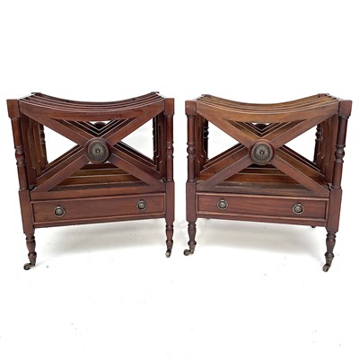 Lot 3085 - A pair of reproduction mahogany canterburys...