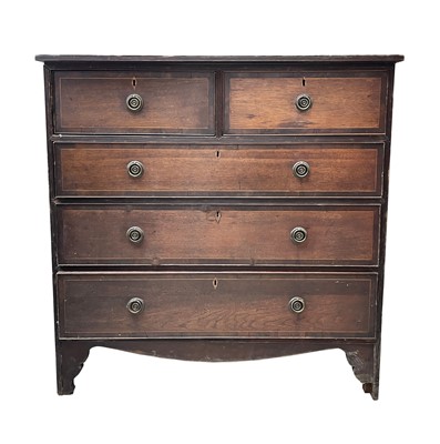 Lot 3090 - A 19th century mahogany chest of drawers with...