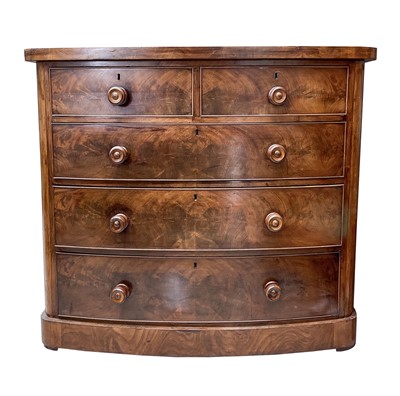 Lot 3114 - A Victorian mahogany bow front chest of...