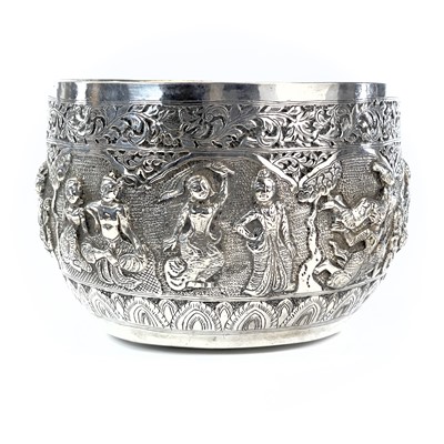 Lot 66 - A large Burmese silver bowl, 19th century,...