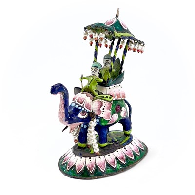 Lot 1001 - Four Indian silver and polychrome enamel chess...