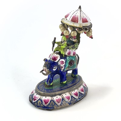 Lot 1001 - Four Indian silver and polychrome enamel chess...