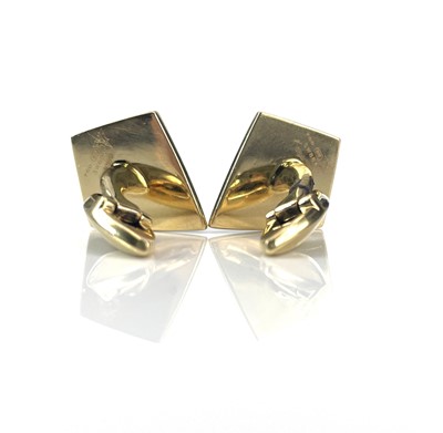 Lot 130 - A pair of contemporary 18ct gold cufflinks by...