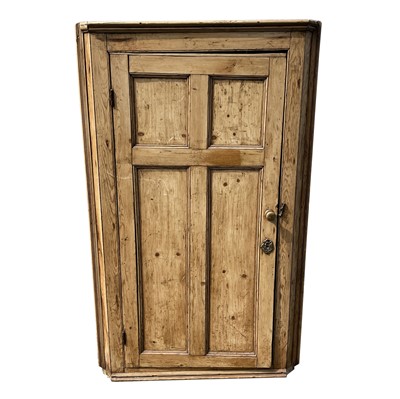 Lot 3094 - A pine hanging corner cupboard, 19th century,...