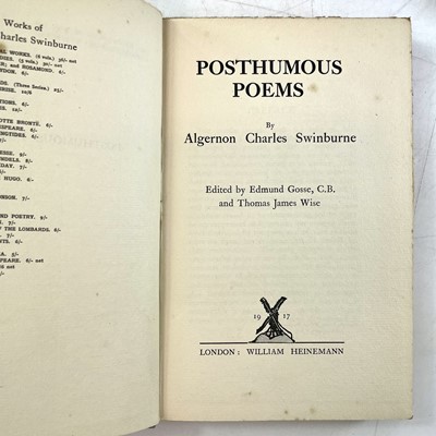 Lot 118 - ALGERNON CHARLES SWINBURNE. 'Posthumous Poems,'...