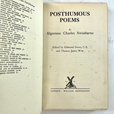 Lot 118 - ALGERNON CHARLES SWINBURNE. 'Posthumous Poems,'...