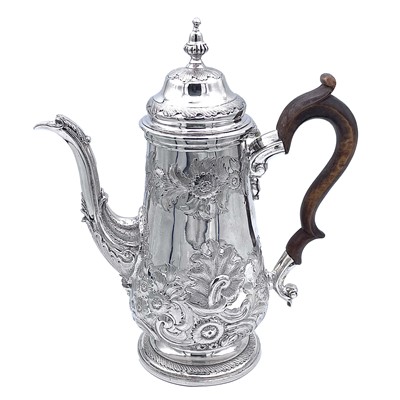 Lot 11 - A George III silver baluster coffee pot by...