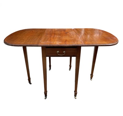 Lot 1831 - A George III style mahogany drop leaf dining...