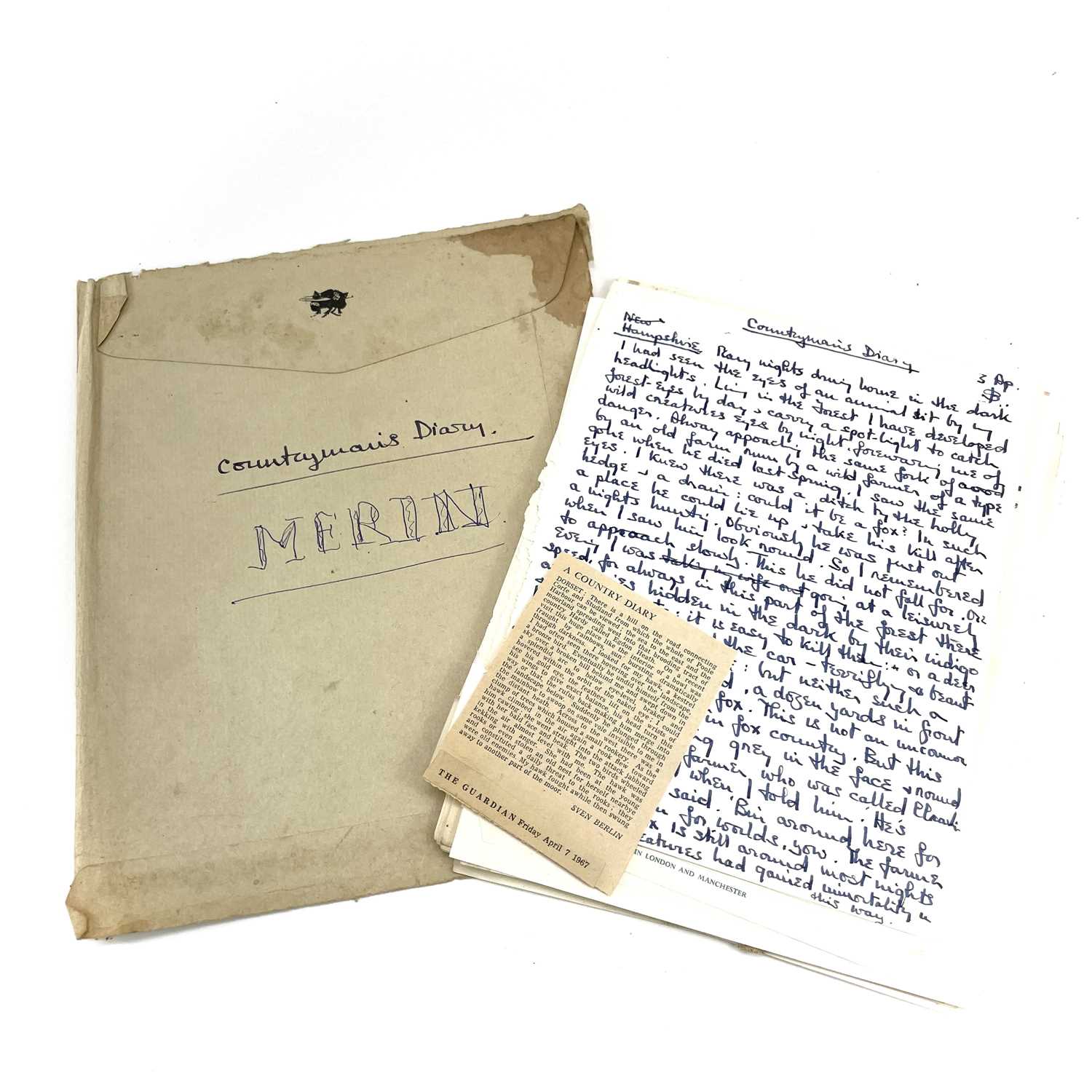 Lot 189 - Sven BERLIN (1911-1999) 'Countryman's Diary' A...