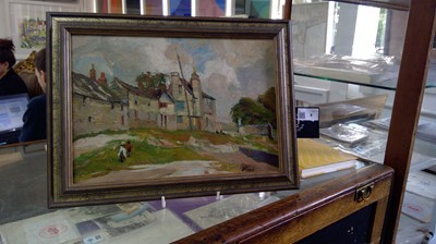 Lot 8 - John Anthony PARK (1880-1962) Cottages Oil on...