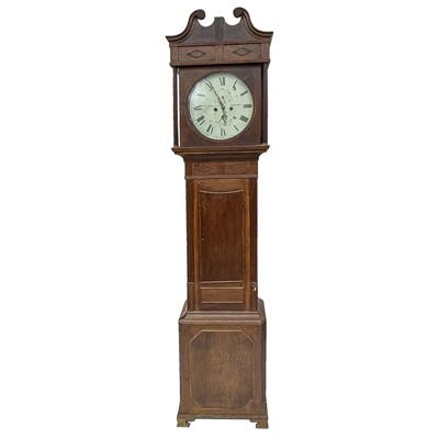 Lot 2912 - A 19th century oak eight day longcase, the...