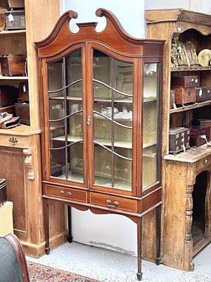 Lot 3112 - An Edwardian inlaid mahogany display cabinet,...