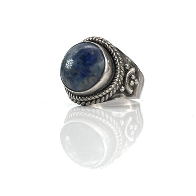 Lot 258 - A Persian silver and gilt filigree Lapis...