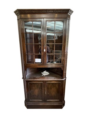 Lot 3119 - An oak standing corner cupboard, circa 1920's,...