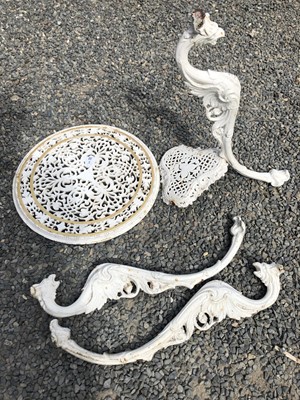 Lot 605 - Victorian circular cast iron table with...