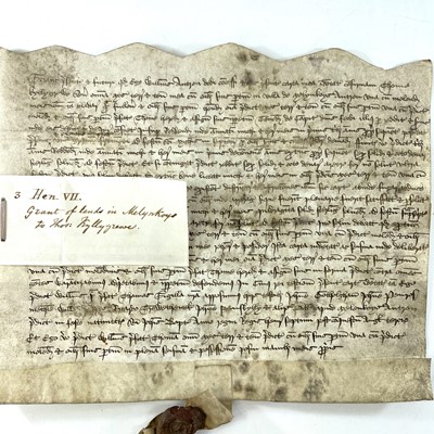 Lot 61 - CORNWALL INTEREST. Henry VII, a grant of lands...