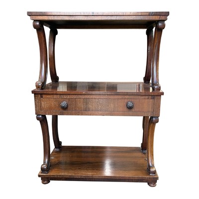 Lot 3126 - A 19th century rosewood whatnot, with two...