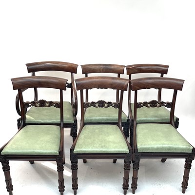 Lot 3128 - A set of six William IV mahogany dining chairs,...