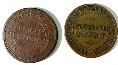 Lot 562 - Cornish 19th Century Penny Tokens (2)